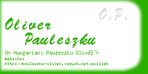 oliver pauleszku business card